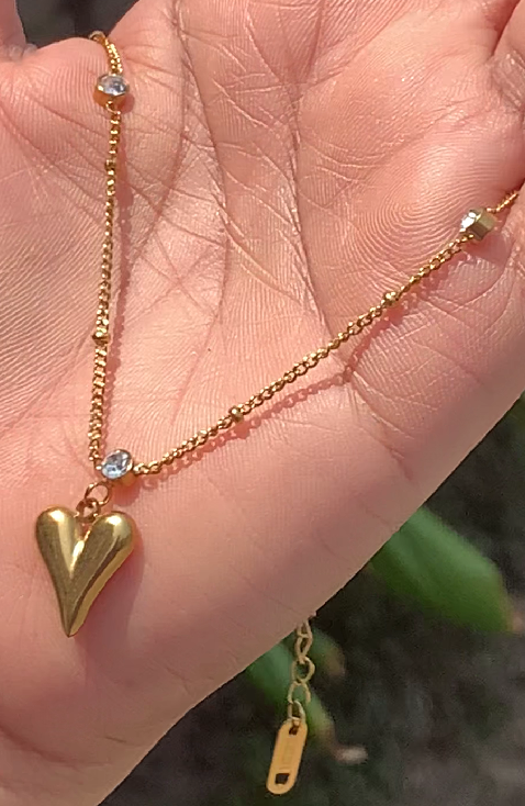 Heart Anklets(Payal) for Girls — Adjustable | Bright Gold